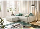 Ecksofa 3C CANDY "Stripes Mega-Sofa, bequem und komfortabel, L-Form", grau (hellgrau), B:296cm H:83cm T:205cm, 88% Polyester, 12% Polyacryl, Sofas, Ecksofa, Lose Rückenkissen, mit feiner Quersteppung, Cord-Bezug