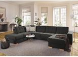 Wohnlandschaft SIT & MORE "Quincy U-Form", grau (dunkelgrau), B:312cm H:82cm T:213cm, Sofas, Wohnlandschaft, wahlweise mit Schlaffunktion und Bettkasten