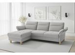 Ecksofa SIT & MORE "Pamela L-Form, B: 230 cm, optional Schlaffunktion & Bettkasten", grau (silber), B:230cm H:90cm T:164cm, 100% Polyester, Sofas, Ecksofa, wahlweise mit Armteilverstellung, Sofa mit Federkern, Sitzhöhe: 48 cm