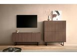 Wohnzimmer-Set HOME AFFAIRE "Lund, moderne Anbauwand, Wohnzimmer-Set in Stone Oak oder Nussbaum", braun (nussbaum), B:280cm H:137cm T:40cm, Kastenmöbel-Sets, Wohnzimmer-Set, enthält Lowboard und Highboard