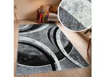 Teppich OTTO HOME "Flow, geometrisches Design", grau, B:200cm H:9mm L:300cm, Kunstfaser, Teppiche, Teppich, grafisch, abstrakt, elegant, Wohnzimmer, Schlafzimmer