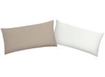 Kissenbezug OTTO HOME "DESNER2 100% Microfaser, extra weich, allergikerfreundlich", weiß (weiß, beige), B:40cm L:80cm, Microfaser, Obermaterial: 100% Polyester, Kissenbezüge, Kissenbezug, uni Kissenhülle in Wendeoptik, schnell trocknend, pflegeleicht