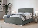 Bett HOME AFFAIRE "Semla mit Matratze und Topper, in 3 Breiten (140, 160 und 180 cm)", grau, B:142cm H:119cm L:209cm, 100% Polyester, Betten, Bett, Boxspringbett mit Kopfteil, Bettkasten, Matratze (BFK/TFK) und Topper