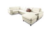 Wohnlandschaft SIT & MORE "Mailand U-Form, B: 312 cm, XXL-Couch mit Komfortpolsterung", weiß, B:312cm H:85cm T:179cm, NaturLEDER (echtes Rindleder)/Korpus passendes Kunstleder Softlux;Luxus-Microfaser Altara Nubuck (100% Polyester);Kunstleder Softlux;Luxus-Kunstleder, Sofas, Wohnlandschaft, optional Schlaffunktion, Liegefl. 122x247 cm, diverse Lederqualitäten