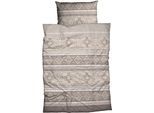 Bettwäsche CASATEX "Majella", grau (taupe), B/L: 240cm x 220cm, 1 Stk., 2 Stk., Satin, B/L: 80cm x 80cm & 80cm x 80cm, 3 Stk., Satin, Obermaterial: 100% Baumwolle, Bettwäsche, Bettwäsche, trendige, frische, ausdrucksvolle Farben