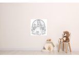 Wandsticker QUEENCE "Prinzessin", weiß, B:45cm H:45cm, Vinyl, Wandtattoos, Wandsticker, DIY-Wandsticker zum Bemalen