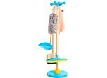 Kinder-Besen HAPE "Spielzeug-Putzset mit Ordnungsständer", bunt, Spielzeug-Haushaltsgeräte, KinderH:63,5cm Ø:21cm, Kinder-Besen, H:63,5cm Ø:21cm
