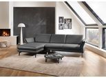 Ecksofa DIE PLANBAR "PN-EM23050, L-Form, Breite 289 cm, Leder", grau (torro anthrazit), B:289cm T:180cm, Sofas, Ecksofa, Optional mit Echtleder-Rücken, Kopfstütze, Sitz- und Armverstellung