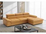 Ecksofa SIT & MORE "Viola L-Form, B: 260 cm, Arm- & Kopfteilverstellung", beige (curry), B:260cm H:73cm T:174cm, Sofas, Ecksofa, optional Schlaffunktion, Sofa mit Komfortsitz in Leder