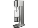 Wassersprudler WMF "Element One", silber (edelstahl), B:17,3cm H:29,5cm T:49,4cm, Edelstahl, Kunststoff, Wassersprudler, Wassersprudler, 3 Sprudelgrade, vollautomatisches Sprudeln, Cromargan Edelstahlgehäuse
