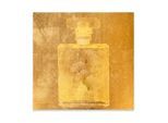 Gemälde QUEENCE "Aluminium Bild Goldeffekt Blätter der Gingkopflanze", gold (farbe bild(er): gold,beige,m), B:40cm H:40cm T:0,4cm, Alu Dibond, Bilder, Gemälde, Alu Dibond mit gebürsteter Struktur für einen edlen Metall Effekt