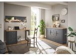 Büromöbel-Set OTTO HOME "Westminster", grau (grau dunkel), B:284cm H:170cm T:60cm, Holzwerkstoff, Metall, Arbeitsmöbel-Sets, Büromöbel-Set, im romantischen Landhausstil, exclusiv by Otto