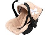 Puppen Autositz BAYER "rosa/goldfarben Schleife", beige (schleife beige), Puppenausstattungen, KinderB:34cm H:38cm T:45cm, Kunststoff, Metall, Puppen Autositz, mit Dach, B:34cm H:38cm T:45cm