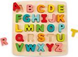 Steckpuzzle HAPE "Puzzle mit Großbuchstaben", bunt, Puzzles, KinderB:29cm H:28cm, Holz, Steckpuzzle, B:29cm H:28cm