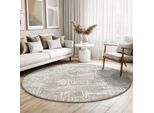 Teppich SANAT "Harmony 3215, auch als Läufer und rund", beige, H:12mm Ø:200cm, Kunstfaser, Teppiche, Teppich, Wohnzimmer, Kurzflor, modern, abtrakt, Schlafzimmer