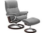 Relaxsessel STRESSLESS "Mayfair", grau (wild dove batick), B:83cm H:102cm T:74cm, Leder BATICK: BATICK ist ein leicht korrigiertes, durchgefärbtes und genarbtes Möbelleder, bei dem die meisten Unebenheiten und Spuren in der Regel entfernt wurden.;Leder PALOMA: PALOMA ist ein durchgefärbtes Semianilin-Möbelleder mit natürlicher Narbung.;ROHLEDER Stoff Q2 FARON: Ein fester zuverlässiger Bouclé mit e
