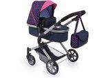 Kombi-Puppenwagen BAYER "City Neo, Blau/Pink", bunt (blau, pink), Puppenwagen, KinderB:39cm H:79cm T:82cm, Metall, Polyester, Kombi-Puppenwagen, B:39cm H:79cm T:82cm