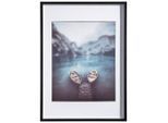 Bilderrahmen , Schwarz , Holz, Glas , rechteckig , 50x70 cm , FSC , Passepartout , Bilder & Rahmen, Bilderrahmen, Bilderrahmen & Fotorahmen