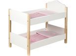 Puppenbett ROBA "Puppenetagenbett Scarlett", weiß, Puppenmöbel, KinderB:52cm H:46cm T:30cm, MDF, Massivholz, Puppenbett, B:52cm H:46cm T:30cm