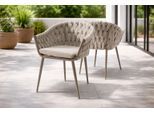 Gartensessel DESTINY "MOLINO", grau (taupe, natur), B:61cm H:81cm T:59cm, Bezug: 100% Polyester, Sessel, Gartensessel, Aluminium, Rope
