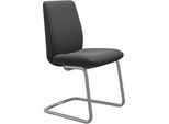 Polsterstuhl STRESSLESS "Laurel", grau (rock paloma, schwarz matt), B:53cm H:92cm T:59cm, Leder PALOMA: PALOMA ist ein durchgefärbtes Semianilin-Möbelleder mit natürlicher Narbung., Stühle, Polsterstuhl, Low Back, Größe L, mit Beinen aus Stahl in Schwarz matt