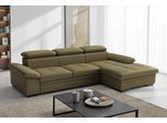 Ecksofa SIT & MORE "Viola L-Form, B: 260 cm, Arm- & Kopfteilverstellung", braun (olive), B:260cm H:73cm T:174cm, Sofas, Ecksofa, optional Schlaffunktion, Sofa mit Komfortsitz in Leder