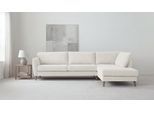 Ecksofa OTTO HOME "MARSEILLE 278/202 cm, L-Form, Ottom. rechts/links, verschiedene Bezüge", beige (natural), B:278cm H:88cm T:202cm, 100% Polyester, Sofas, Ecksofa, Massivholzbeine Eiche, Landhausstil, Wellenunterfederung