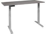 Schreibtisch MÄUSBACHER "Big System Office", silber (silber, graphit, silber, graphit), B:140cm, Tische, Schreibtisch, Breite 140 cm, elektrisch höhenverstellbar