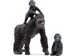 Spielfigur SCHLEICH "WILD LIFE, Flachland Gorilla Familie (42601)", schwarz, Spielfiguren, Kinder, Kunststoff, Spielfigur