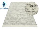 Teppich OTTO HOME "Lirra, mit hohem Wollanteil, Wolle-Baumwoll-Mix", creme, schwa, B:160cm H:6mm L:230cm, Baumwolle, Kunstfaser, Wolle, Teppiche, Teppich, zeitloses Design, Webstruktur, Wohnzimmer, Schlafzimmer, Esszimmer