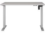 Schreibtisch GERMANIA "Boras", silber (kaschmir, silber, silber, kaschmir), B:120cm H:120cm T:80cm, Tische, Schreibtisch, Breite 120/140/160/180 cm, Metallgestell, elektrisch höhenverstellbar