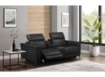 2-Sitzer OTTO HOME "LUND, Naturleder, Kinosofa, Relaxfunktion, TV-Sessel, man./elektrisch", schwarz, B:195cm H:97cm T:99cm, 100% Echtleder - Kunstleder 100% Polyurethan, Sofas, 2-Sitzer, elektr. mit USB-A, Kopfteilverstellung, Getränhalter u. Staufach