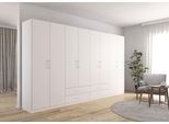 Drehtürenschrank RAUCH "Kleiderschrank Garderobe GAMMA Breiten 360 cm", weiß (alpinweiß, griffe weiß), Schränke, Kinder, B/H/T: 360cm x 210cm x 54cm, Basic, Holzwerkstoff, Drehtürenschrank, mit Schubladen, verschiedene Griff-Varianten TOPSELLER MADE IN GERMANY, B:360cm H:210cm T:54cm