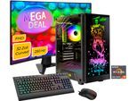 GAMEMAX Gaming-PC-Komplettsystem "MegaDeal Rockstar 2867 AMD Ryzen 7 5700X 16GB 1TB SSD RTX 5060", Energieeffizienz: E, schwarz, Microsoft Windows 11 Home (64 Bit), 16 GB RAM 1.000 GB SSD, Computer_Komplettsysteme, Windows 11 + MSI MAG 32C6X Curved Monitor 80cm (32"), Gaming-PC-Komplettsystem
