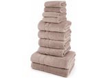 OTTO home "Inga, 3 Qualitäten, Duschtücher, Handtücher, Gästetücher, Seiftücher" 10 Walkfrottier Handtücher mit feiner Bordüre, 100% Baumwolle
