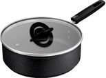 Schmorpfanne TEFAL "Excell'Cook", schwarz, B:25,4cm H:11,7cm L:41,6cm Ø:24cm, Pfannen, Schmorpfanne, leistungsstarke Antihaftbeschichtung, Induktion, metallspatelsicher