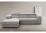 Ecksofa WERK2 "Cherry 270 x 192 cm modern & bequem, Kopfteilverstellung, Bettfunktion", grau (hellgrau), B:270cm H:76cm T:192cm, 92% Polyester, 8% Nylon, Sofas, Ecksofa, Luxus-Microfaser Chenille, L-Form, XXL, Schlaffunktion, Bettkasten