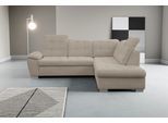 Ecksofa WERK2 "Bonny 265 x 215 cm inkl. Kopfteilverstellung modern und bequem", beige, B:265cm H:103cm T:215cm, 90% Polyester, 10% Nylon, Sofas, Ecksofa, Cord, L-Form, Schlaffunktion, Bettkasten
