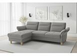 Ecksofa SIT & MORE "Pamela L-Form, B: 230 cm, optional Schlaffunktion & Bettkasten", grau (stone), B:230cm H:90cm T:164cm, 100% Polyester, Sofas, Ecksofa, wahlweise mit Armteilverstellung, Sofa mit Federkern, Sitzhöhe: 48 cm