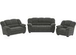 Polstergarnitur COTTA "Casino, 3tlg. Set, Sofa Wohnzimmer Garnitur, Wellenunterfederung", grau (anthrazit), H:88cm, Holzwerkstoff, Sitzmöbel-Sets, Polstergarnitur, hohe Rückenlehne, hochwertige Verarbeitung, bis 120 kg belastbar