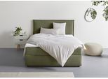 Boxbett S.OLIVER "Alissia inkl. Bettkasten und Topper- frei im Raum stellbar", moosgrün, B:158cm L:206cm, Komplettbetten, Boxbett, wahlweise mit Bonnell- oder TTFK-Matratze in H2, H3 o. H4 erhältlich
