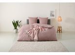 Bettwäsche OTTO HOME "Melli", rosa (rosa meliert), B/L: 155cm x 220cm, 1 Stk., 1 Stk., Biber (180g/m²), B/L: 80cm x 80cm, 2, Biber (180g/m²), Obermaterial: 100% Baumwolle, Bettwäsche, Bettwäsche, Bettwäsche aus Baumwolle, Leinen-Look in Melange-Optik