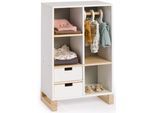 Puppenkleiderschrank MUSTERKIND "Viola, weiß/natur/grau", grau (natur, weiß, grau), Puppenmöbel, KinderB:32cm H:50cm T:20cm, Holz, Puppenkleiderschrank, B:32cm H:50cm T:20cm