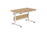 Paidi Jugendschreibtisch, Weiß, Eiche, Metall, Kunststoff, Holzwerkstoff, 70x53-79x120 cm, Blauer Engel, Goldenes M, höhenverstellbar, in verschiedenen Holz-Dekoren erhältlich, Arbeitszimmer, Schreibtische, Jugendschreibtisch & Kinderschreibtisch