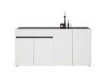 Voleo Sideboard, Anthrazit, Weiß, Kunststoff, 2 Fächer, 1 Schublade(n) Schubladen, 160.2x80.1x42.6 cm, erweiterbar, Typenauswahl, Beimöbel erhältlich, Wohnzimmer, Kommoden & Sideboards, Sideboards