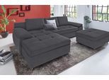 Ecksofa OTTO HOME "Labene, L-Form, B: 270/290 cm, Bettfunktion & Bettkasten wählbar", grau (dunkelgrau), B:270cm H:82cm T:90cm, Struktur fein (95% Polyester, 5% Polyamid);Luxus-Microfaser ALTARA NUBUCK (100% Polyester);Kunstleder SOFTLUX / Struktur (100% Polyester);Struktur (100% Polyester);Flachgewebe (95% Polyester, 5% Polyamid), Sofas, Ecksofa, XL/XXL wählbar, Federkern wählbar, lose Rückenkiss