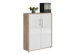 Mid.you Aktenschrank Office Edition, Weiß, Sonoma Eiche, Holzwerkstoff, 2 Fächer, 84.5x114x33 cm, erweiterbar, in verschiedenen Größen erhältlich, abschließbar, Arbeitszimmer, Aktenschränke