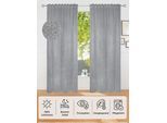 Verdunkelungsvorhang OTTO HOME "Ronnel, 100% Lichtschutz", silberfarben, B:135cm H:145cm, Polyester, Polyester, Gardinen, Verdunkelungsvorhang, 2x einfarbig, Wohnzimmer, Schlaf/-Kinderzimmer, 100% verdunkelnd
