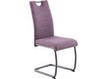 Freischwinger HELA "FLORENZ", lila (wildberry, wildberry, wildberry), B:43cm H:97,5cm T:61cm, Metall, Polyester, Stoff, Stühle, Freischwinger, Rundrohrgestell Matching Colour, gepolstert, mit Griff