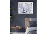 Bild QUEENCE "Mila", blau (farbe rahmen: schwarz, farbe bild(er): blau), B:40cm H:30cm, Acrylglas, Holz, Papier, Bilder, Bild, HD Premium Poster-Druck inkl. Holzrahmen